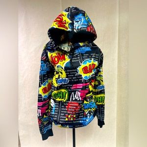 ENCRYPTED comic style hoodie, size XL
